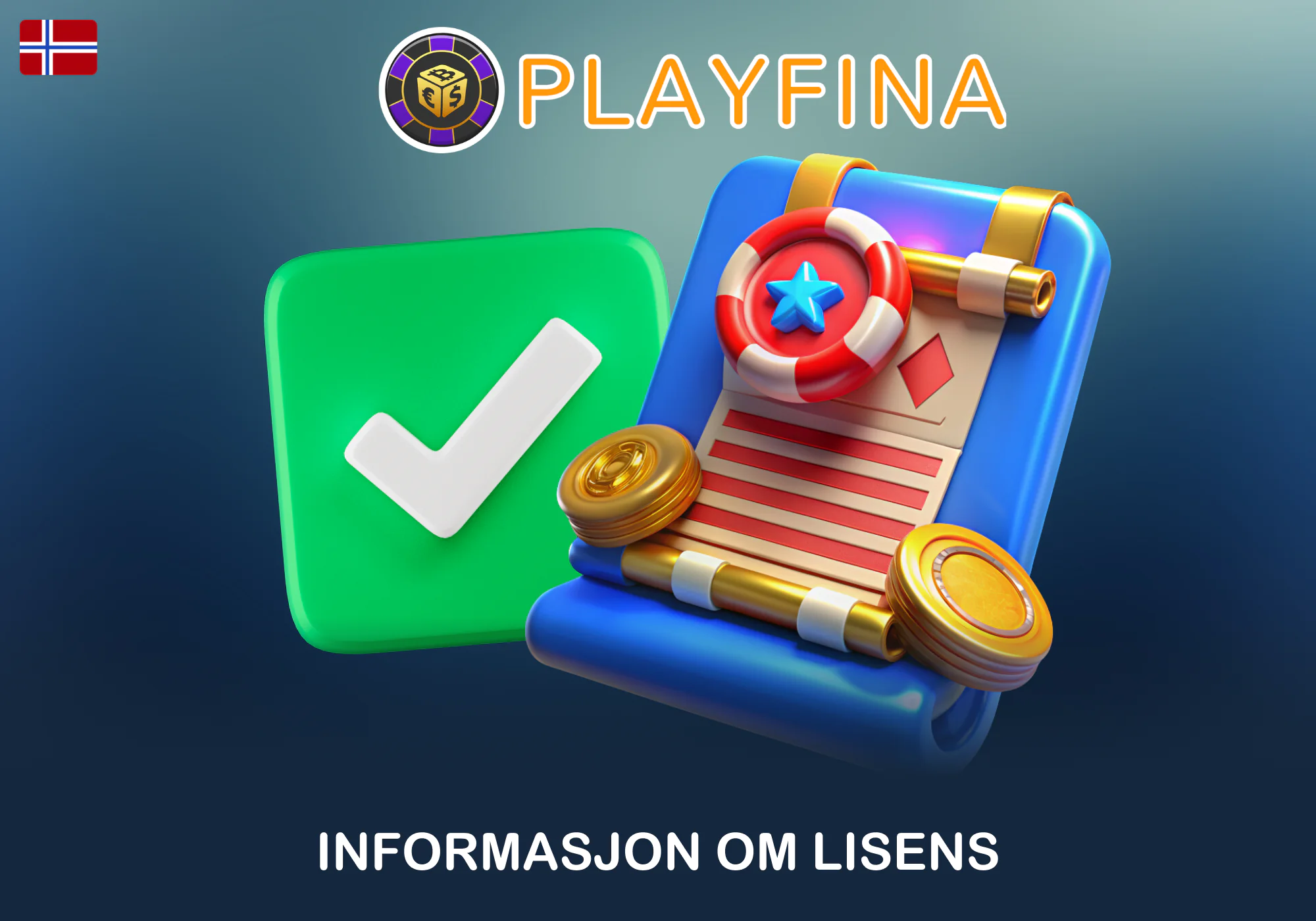 Lisensinformasjon for Playfina Casino i Norge