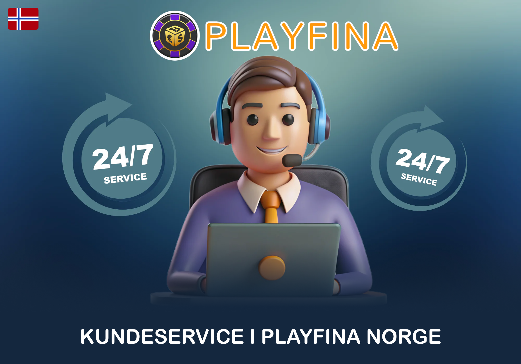Døgnåpen kundeservice hos Playfina i Norge