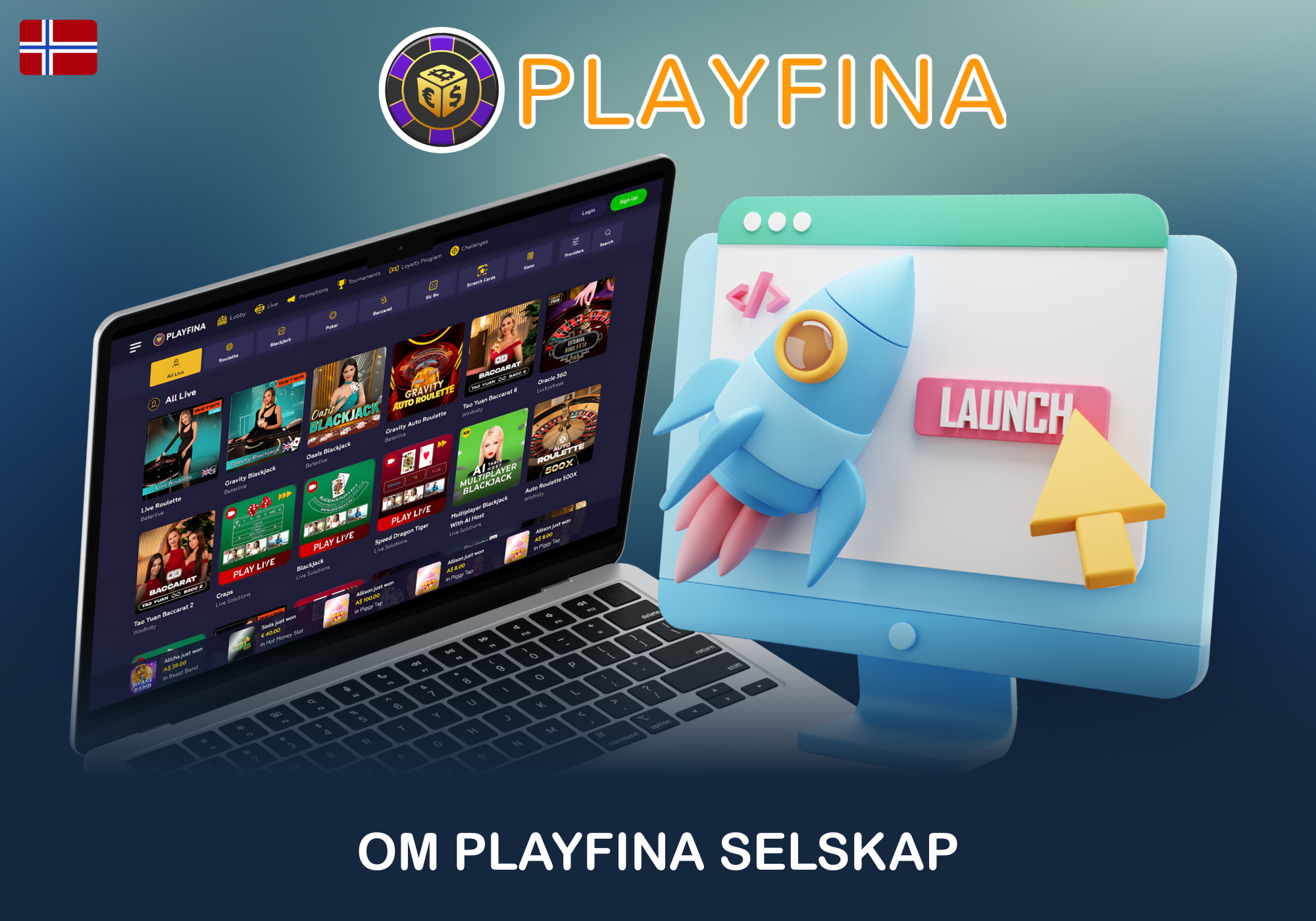 Grunnleggende informasjon om Playfina Casino
