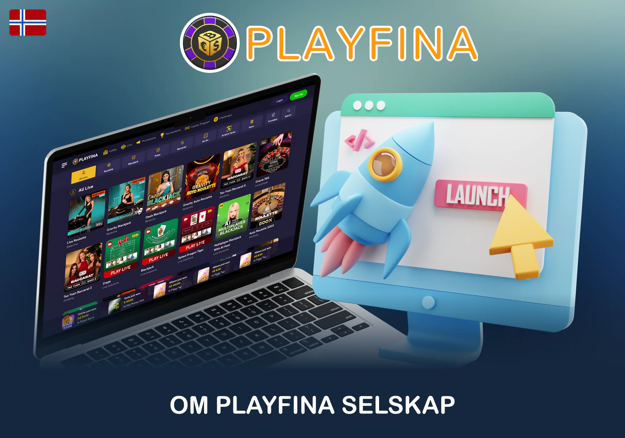 Grunnleggende informasjon om Playfina Casino