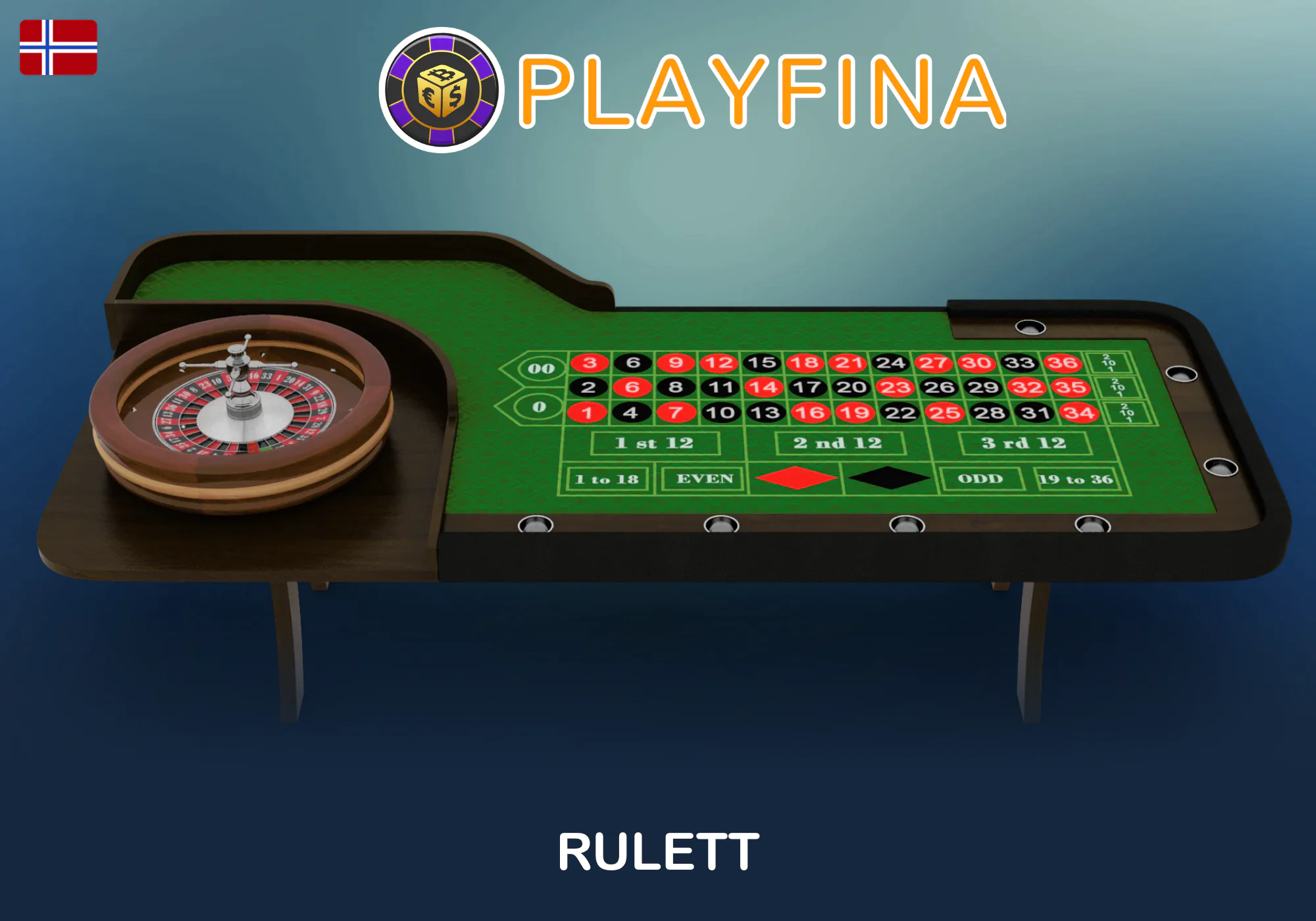 Rulettspill tilgjengelig hos Playfina Norge